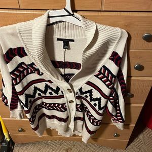 Navy & Red Designed Cardigan